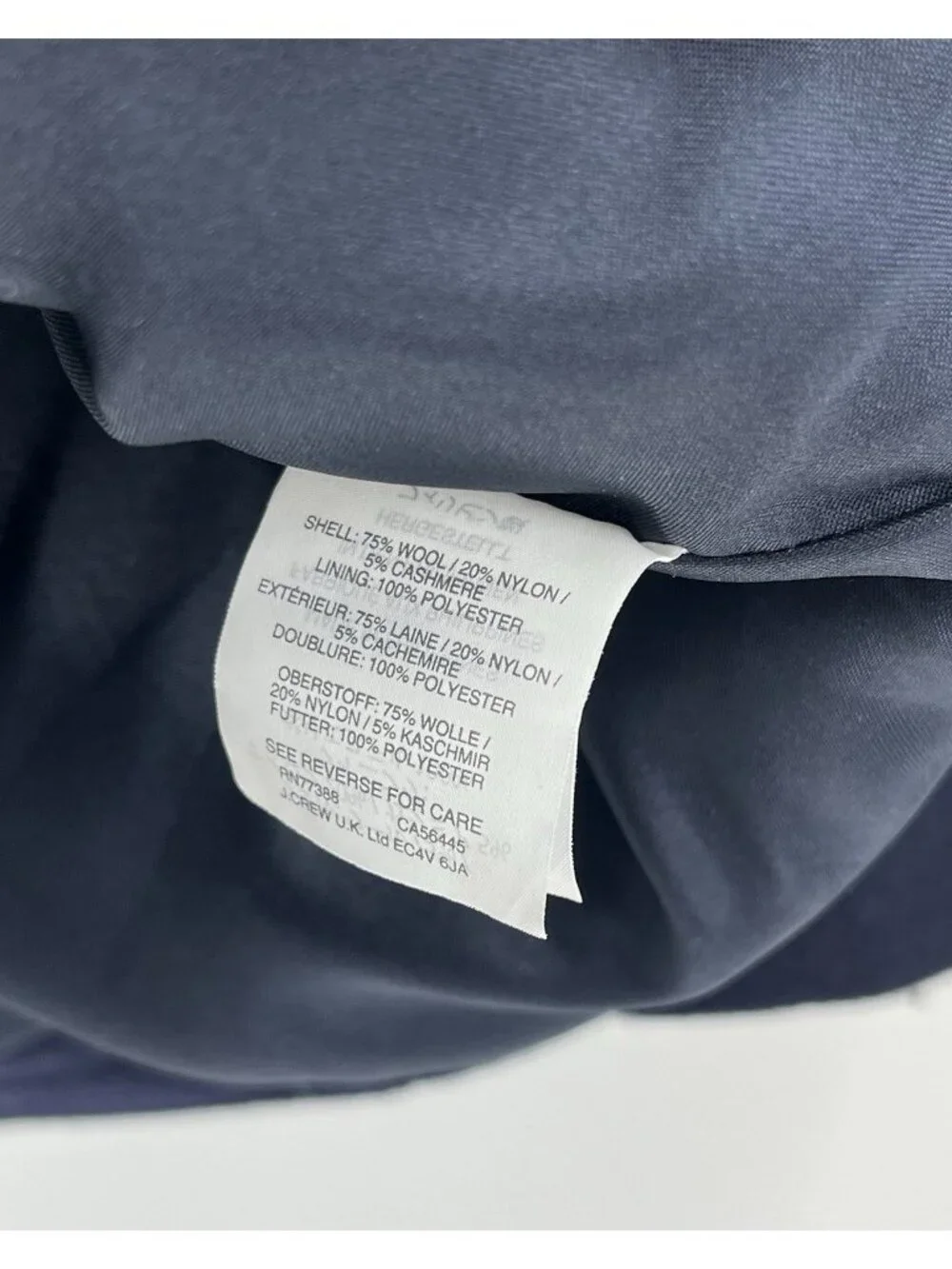 J.CREW x NELLO GORI Women's Navy Wool Cashmere Gold Button Pea Coat 2 - Picture 4 of 6